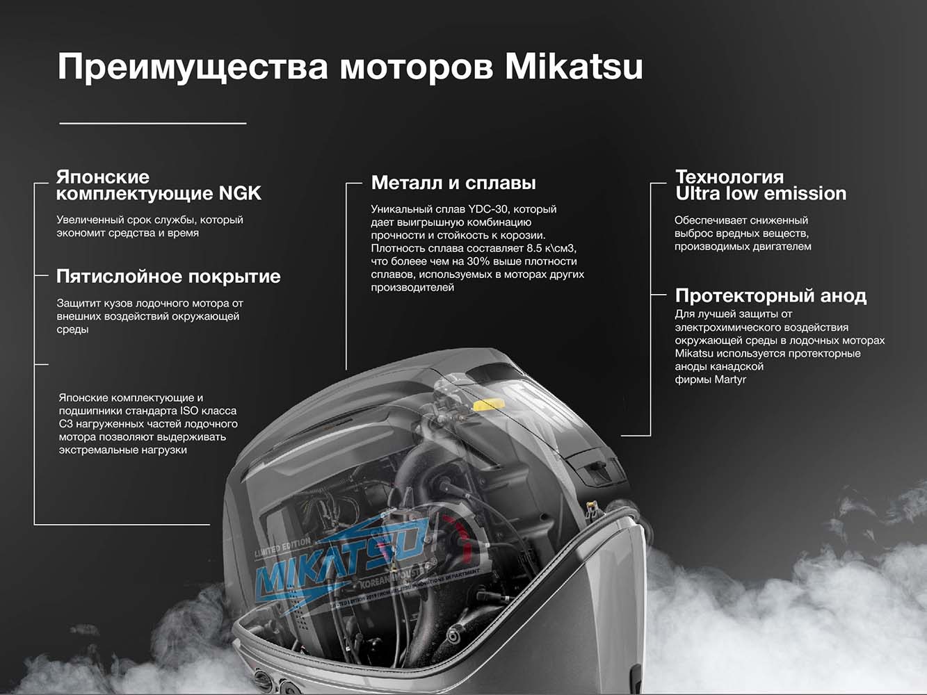 4х-тактный лодочный мотор MIKATSU MF130FEX-T EFI в Новосибирске