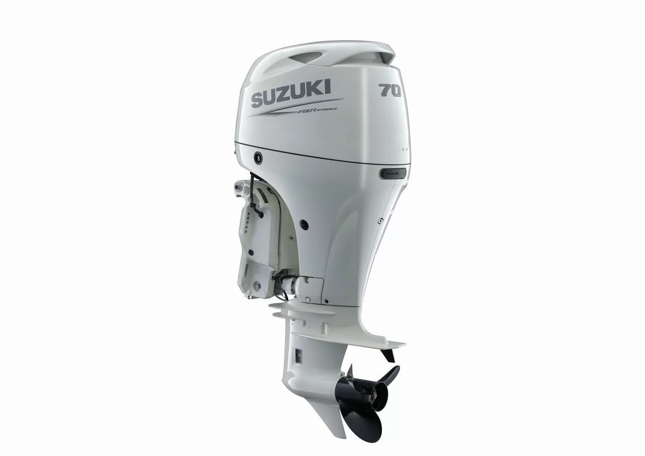 4х-тактный лодочный мотор SUZUKI DF70ATS белый в Новосибирске